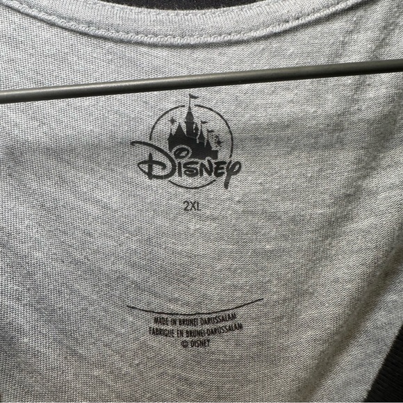 Disney Grey “Love” Scoop Neck Varsity Striped Long Sleeve Top size 2XL - Picture 2 of 8